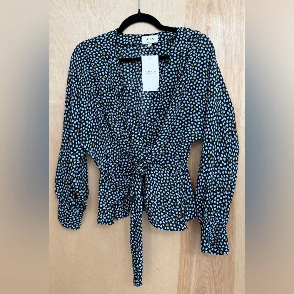 Joie Louise Faux Wrap Blouse in Navy. NWT, stunning design!! - Picture 6 of 14